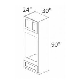 Crystal White 30x90 Double Oven Cabinet