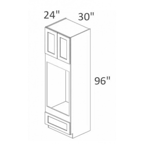 Crystal White 30x96 Double Oven Cabinet