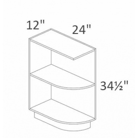 Crystal White Base Open Shelf Cabinet Left 12x34.5x24