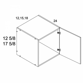 White Gloss 12x12x24 Wall Cabinet