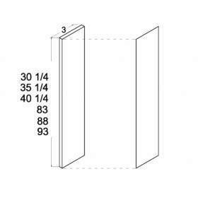 Euro White Pre-Assembled 3x40 Overlay Filler