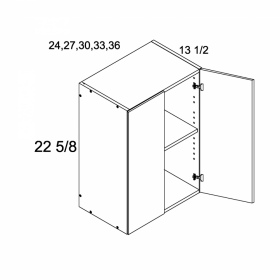 White Gloss Pre-Assembled 36x23 Wall Cabinet