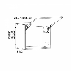 White Gloss Pre-Assembled 36x15 Flip Up Wall Cabinet