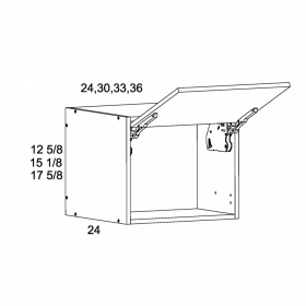 White Gloss Pre-Assembled 36x18x24 Flip Up Wall Cabinet