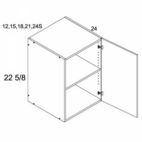 White Gloss Pre-Assembled 24x23x24 One Door Wall Cabinet