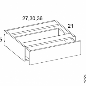 White Gloss Pre-Assembled 36'' Vanity Knee Drawer