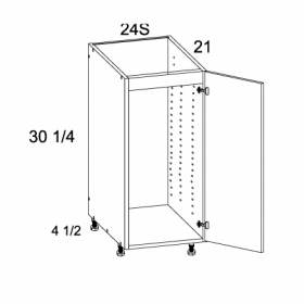 White Gloss Pre-Assembled 24'' Vanity Sink Base Full Height Single Door Vanity Base