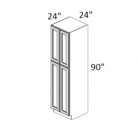 Vanilla Glazed Pre-Assembled 24x90 Pantry Cabinet