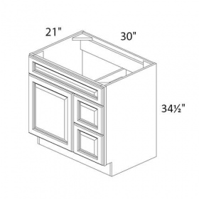 Vanilla Glazed Pre-Assembled 30'' Vanity Base Cabinet