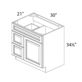 Vanilla Glazed Pre-Assembled 30'' Vanity Base Cabinet