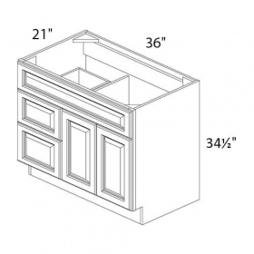 Vanilla Glazed Pre-Assembled 36'' Vanity Base Cabinet