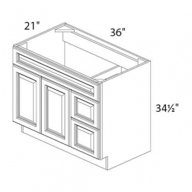 Vanilla Glazed Pre-Assembled 36'' Vanity Base Cabinet