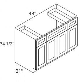 Vanilla Glazed Pre-Assembled 48'' Vanity Base Cabinet