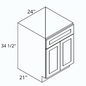Gray Pearl Pre-Assembled 24 Vanity Base Cabinet