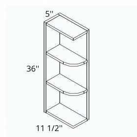 Rustic Brown Shaker 05x36 Open End Shelf Cabinet