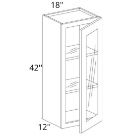 Smoky Shaker Pre-Assembled 18x42 Wall Glass Cabinet